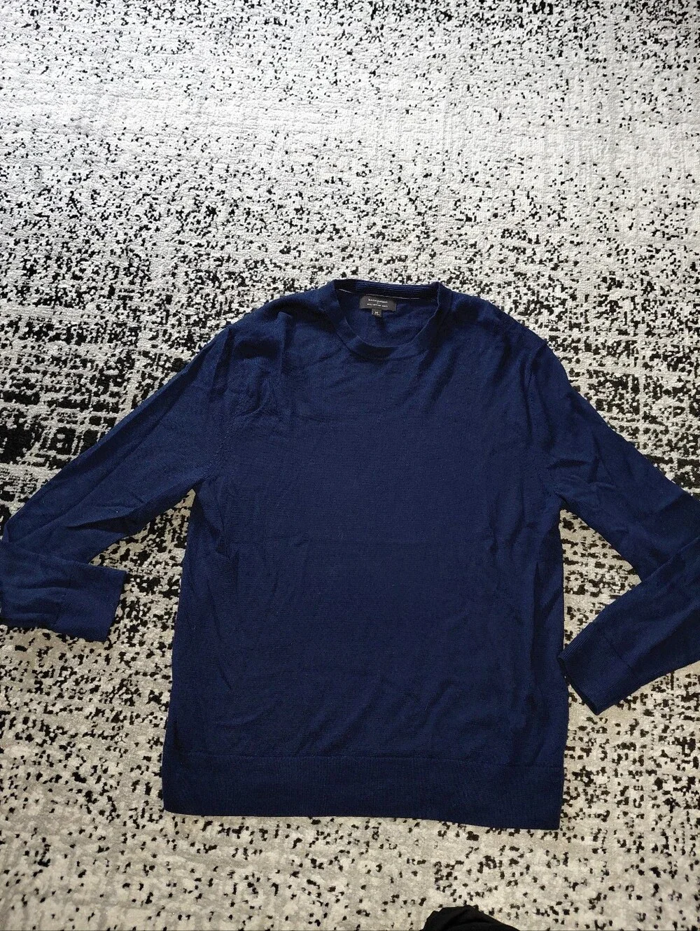 Banana Republic Men’s Merino Wool Crew Neck Sweater M Navy Blue Quiet Luxury CC